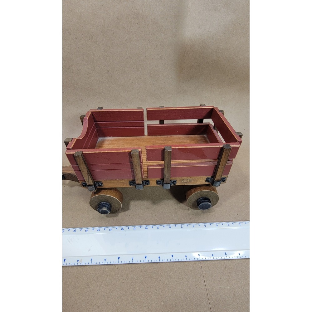 Tender Heart Treasures Wooden Wagon Decor Red Natural Wood 61195 Vintage Style